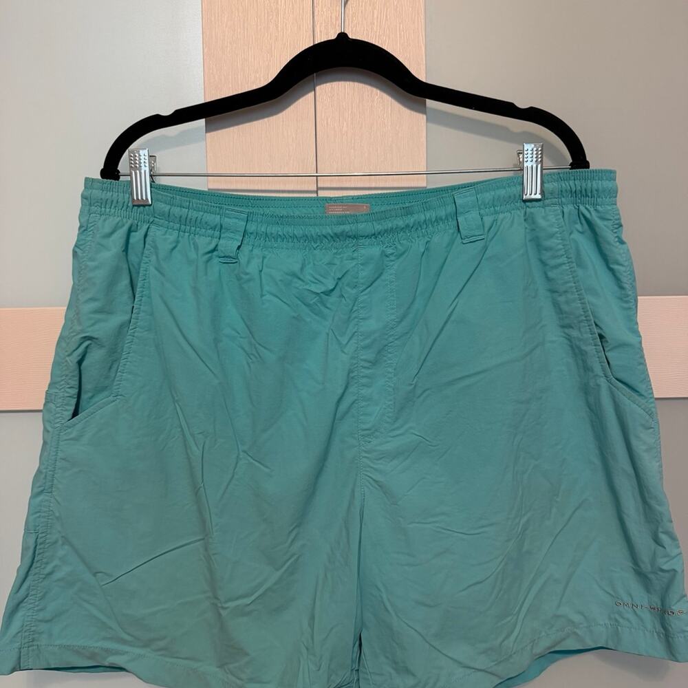 Columbia PFG Omni-Shade Shorts Mens Large Blue Fishing Swim Trunks Mesh Lined